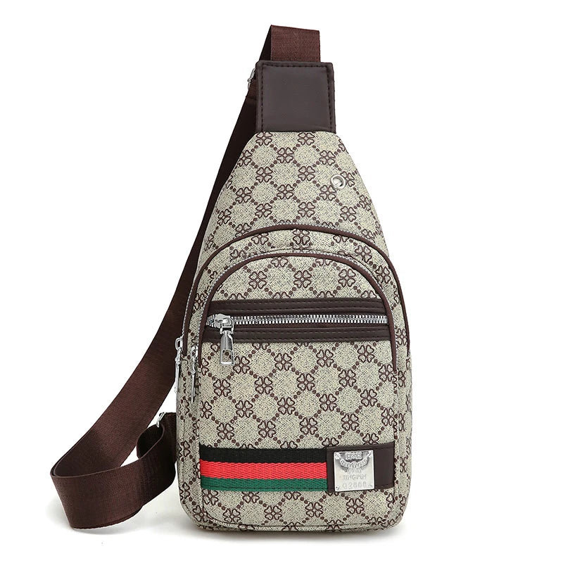 Men’s Multifunction Crossbody Messenger Bag with Earphone Port
