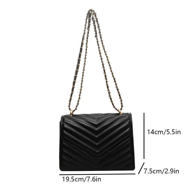 Women's Retro Chain Crossbody Bag – Small Square Shoulder Handbag, Simple & Stylish Design