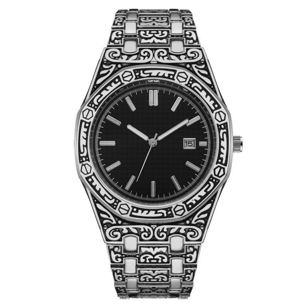 Men's Luxury Stainless Steel Quartz Watch with Calendar – Business Casual Wristwatch