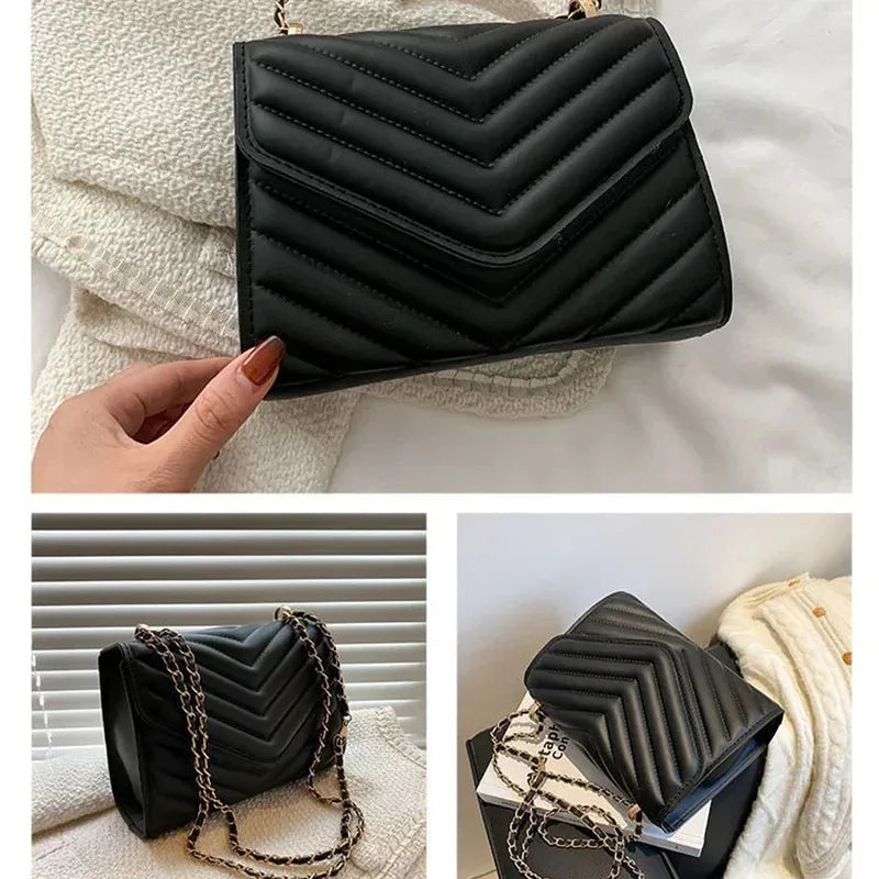Women's Retro Chain Crossbody Bag – Small Square Shoulder Handbag, Simple & Stylish Design