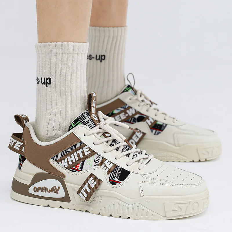 Men's Casual Fashion Sneakers – Luxury Vulcanized Skateboard Running Shoes, Outdoor Platform Design