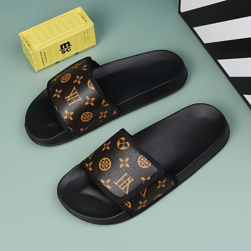 Men’s Genuine Leather Sandals – Summer Flip Flop Slide Slippers