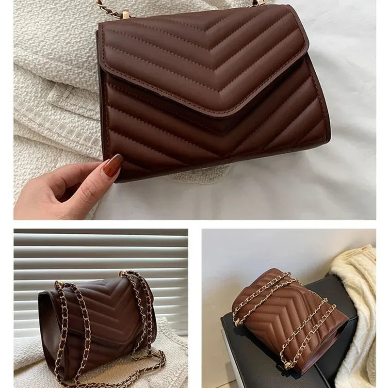 Women's Retro Chain Crossbody Bag – Small Square Shoulder Handbag, Simple & Stylish Design