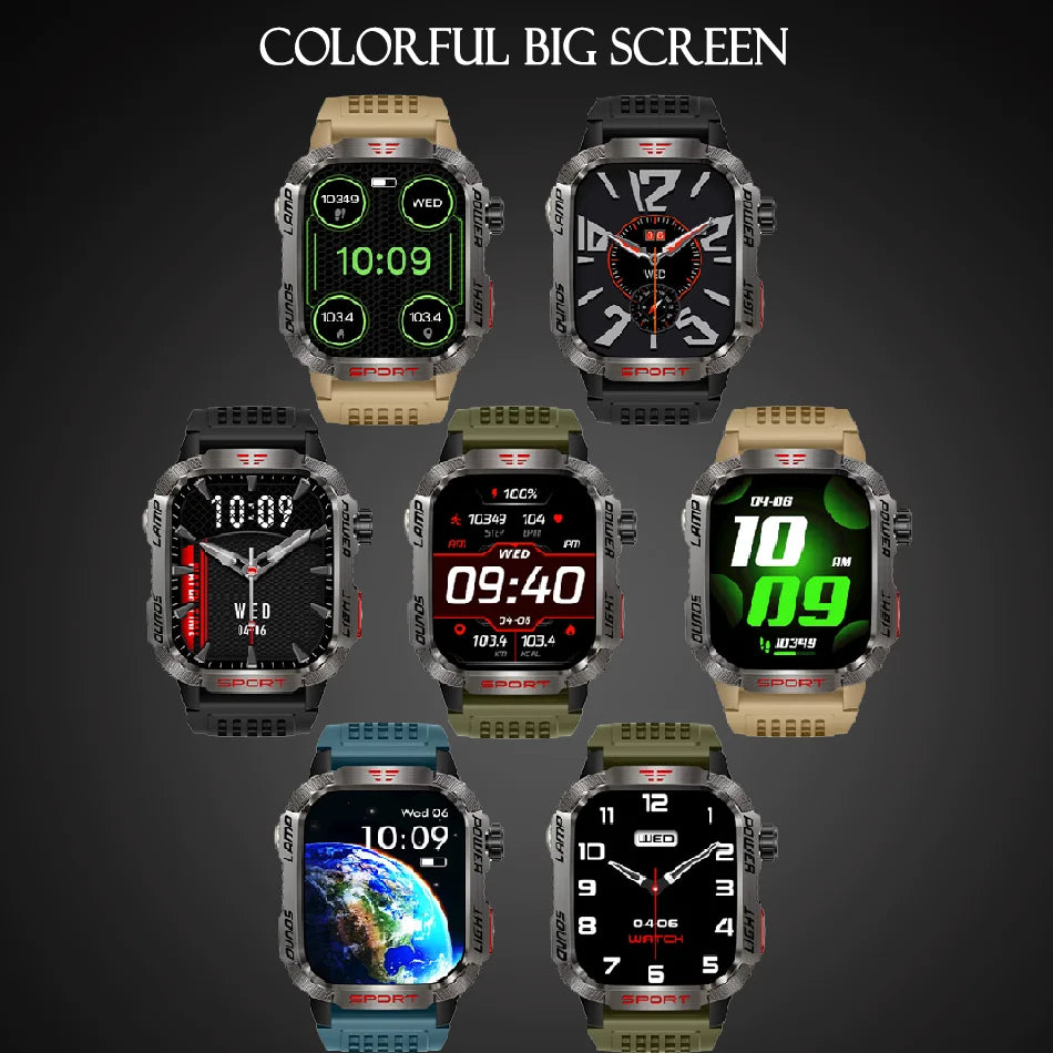 Military GPS Smartwatch Men Waterproof Sport Tracker Bluetooth