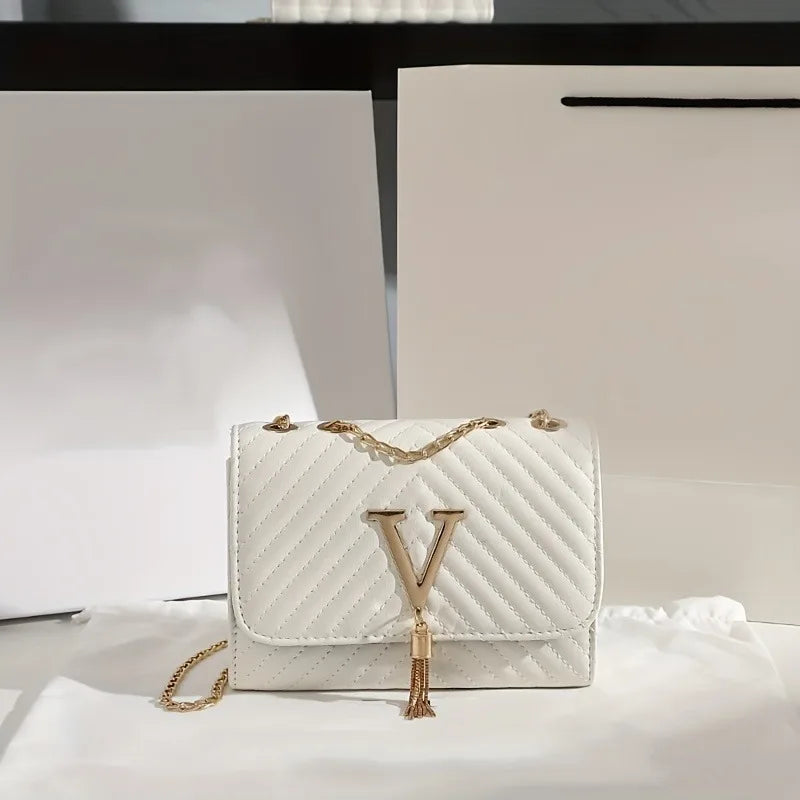 Women's Embroidered Crossbody Bag – Sequined Tassel Clutch Purse