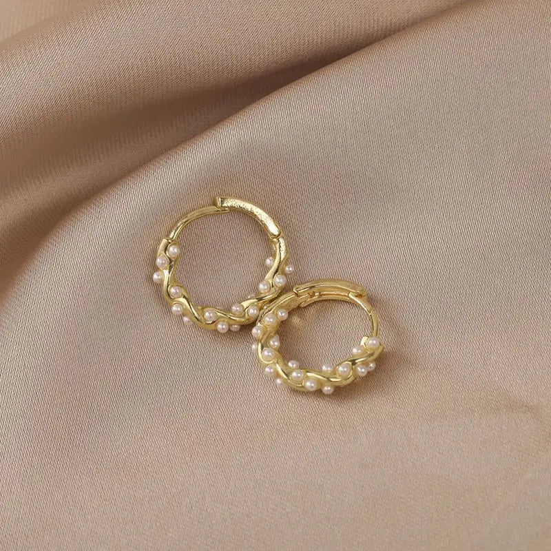 2024 Women's Pearl Circle Earrings – Simple Korean Fashion Jewelry