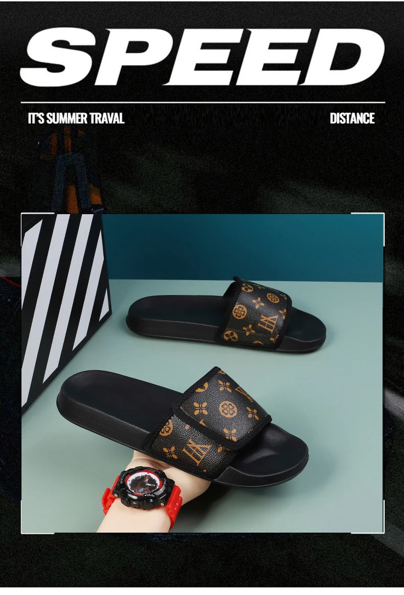 Men’s Genuine Leather Sandals – Summer Flip Flop Slide Slippers