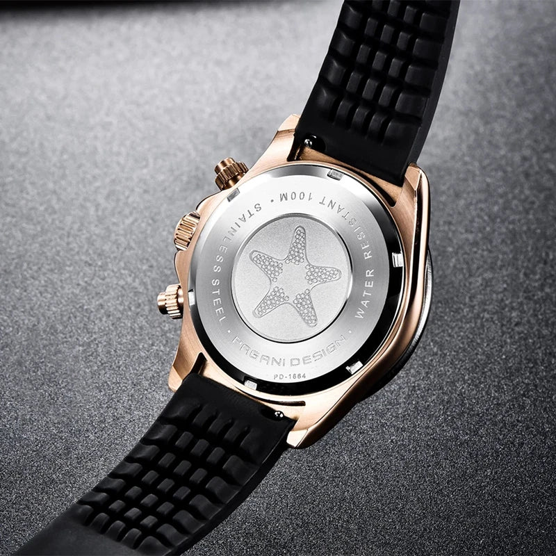 Pagani Design Men's 40mm Quartz Chronograph Watch Stainless Steel Waterproof Sapphire Glass